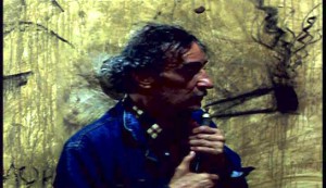 El Agujero #3 - Roberto Cobo as el Pachuco, with bottle of liquor, in cell