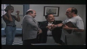 Todos a la Cárcel #3 - the warden and his transvestite maid, and Tornicelli (Torrebruno) handcuffed to his hostage, Bermejo Todos a la Cárcel #3 -